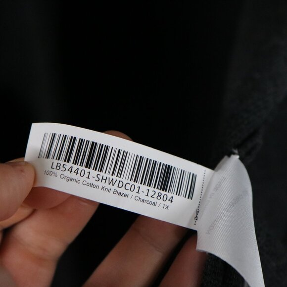 Quince 100% Organic Cotton Knit Blazer Women 1X Charcoal Gray Minimalist Neutral - Picture 6 of 7